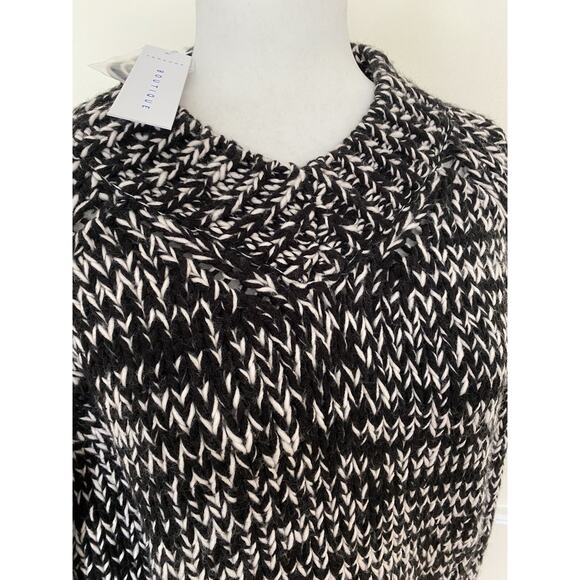 TopShop Black White Chunky Knit Sweater knitted women Size M A003074 - Picture 5 of 9